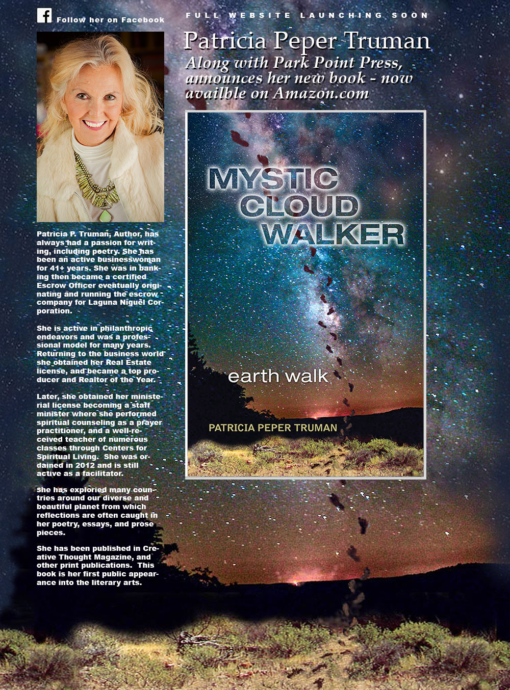 Patricia Peper Truman, Author of Mystic Cloud Walker